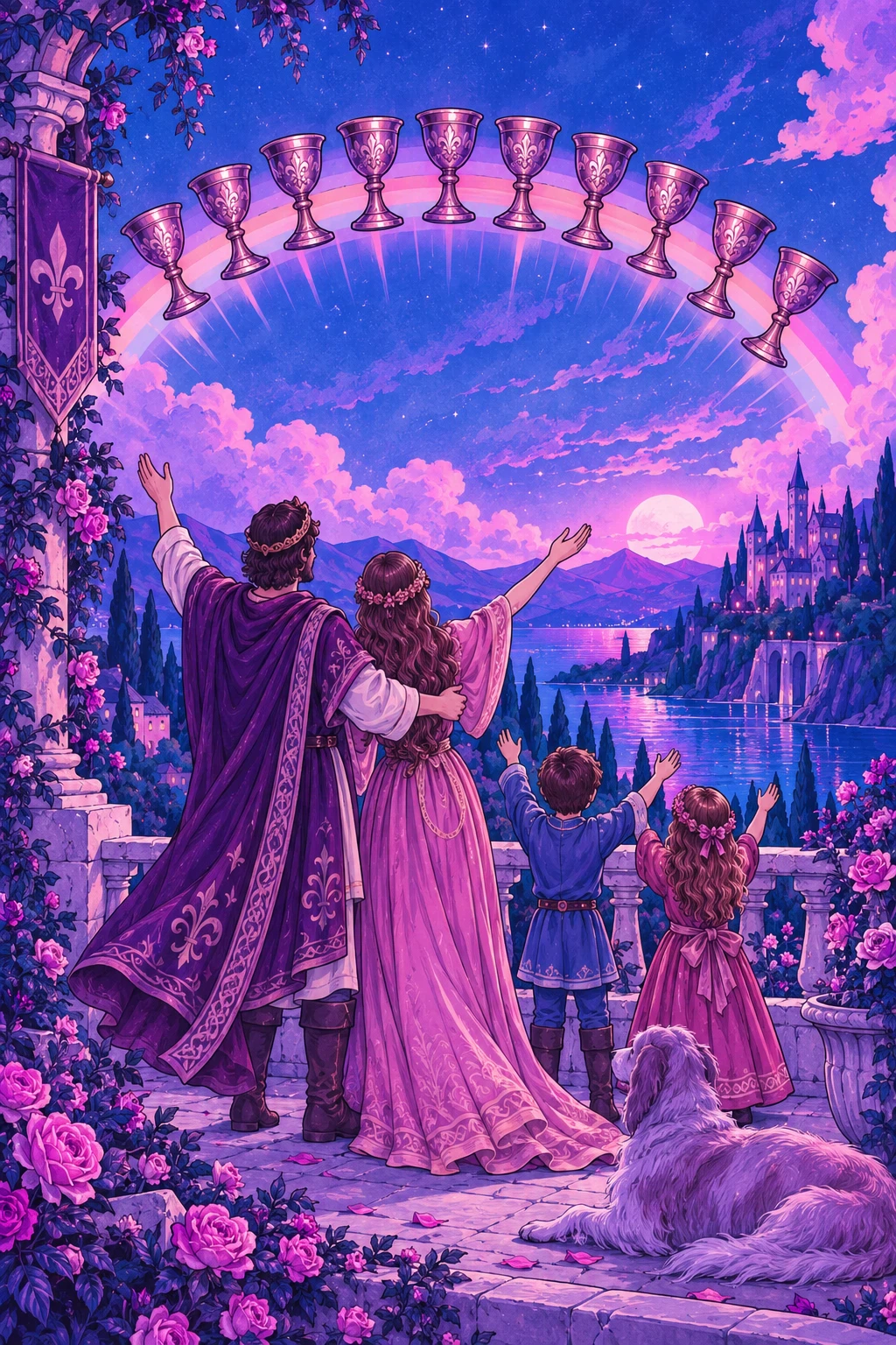 Ten of Cups — original Sonam Zangmo Tarot illustration
