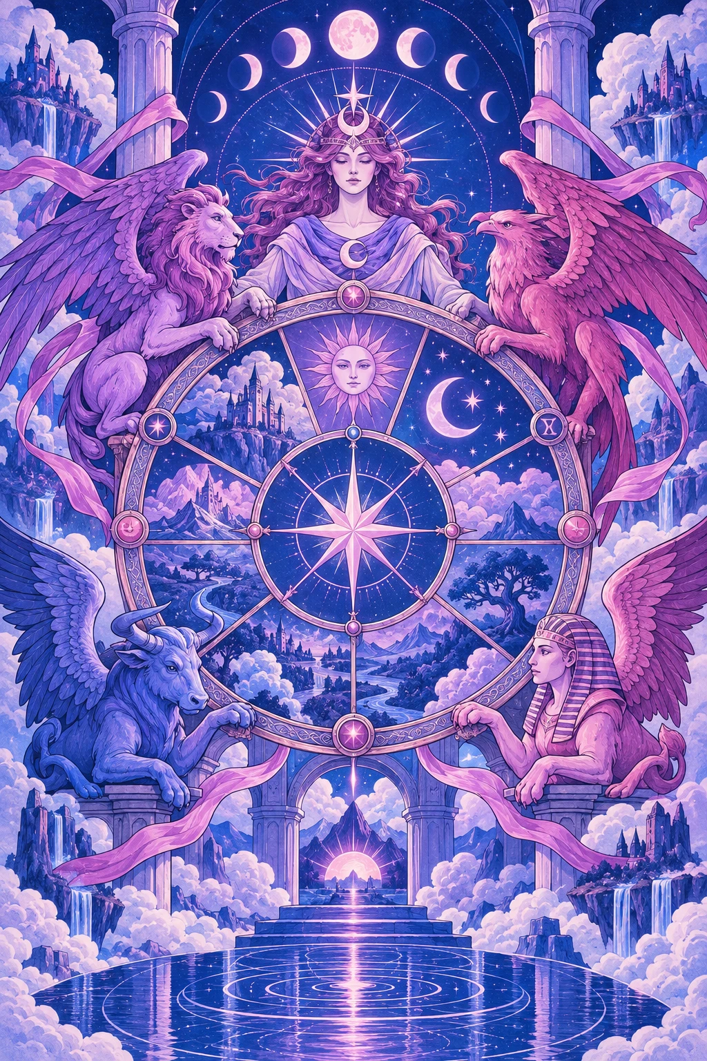 Wheel of Fortune — original Sonam Zangmo Tarot illustration