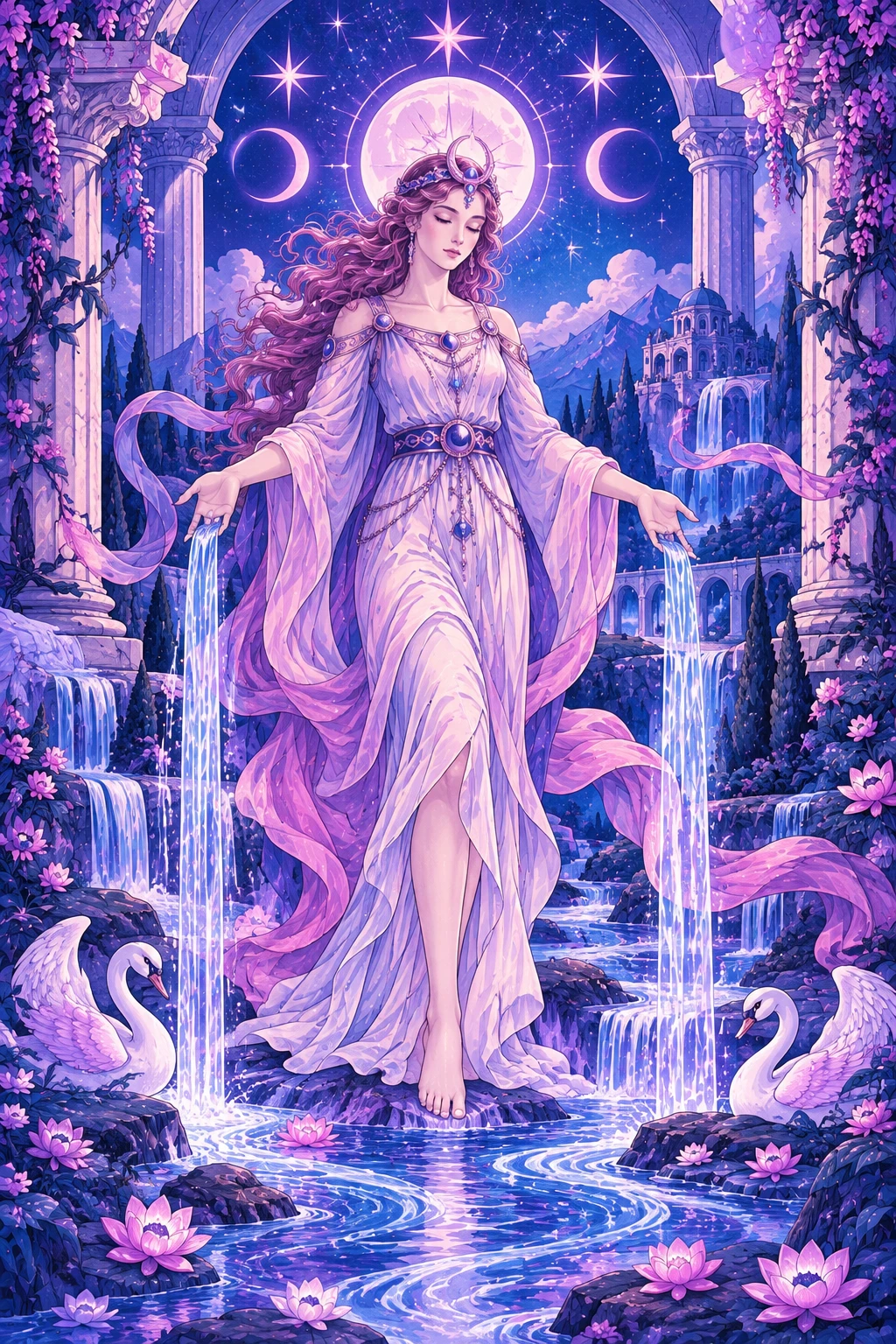 Temperance — original Sonam Zangmo Tarot illustration