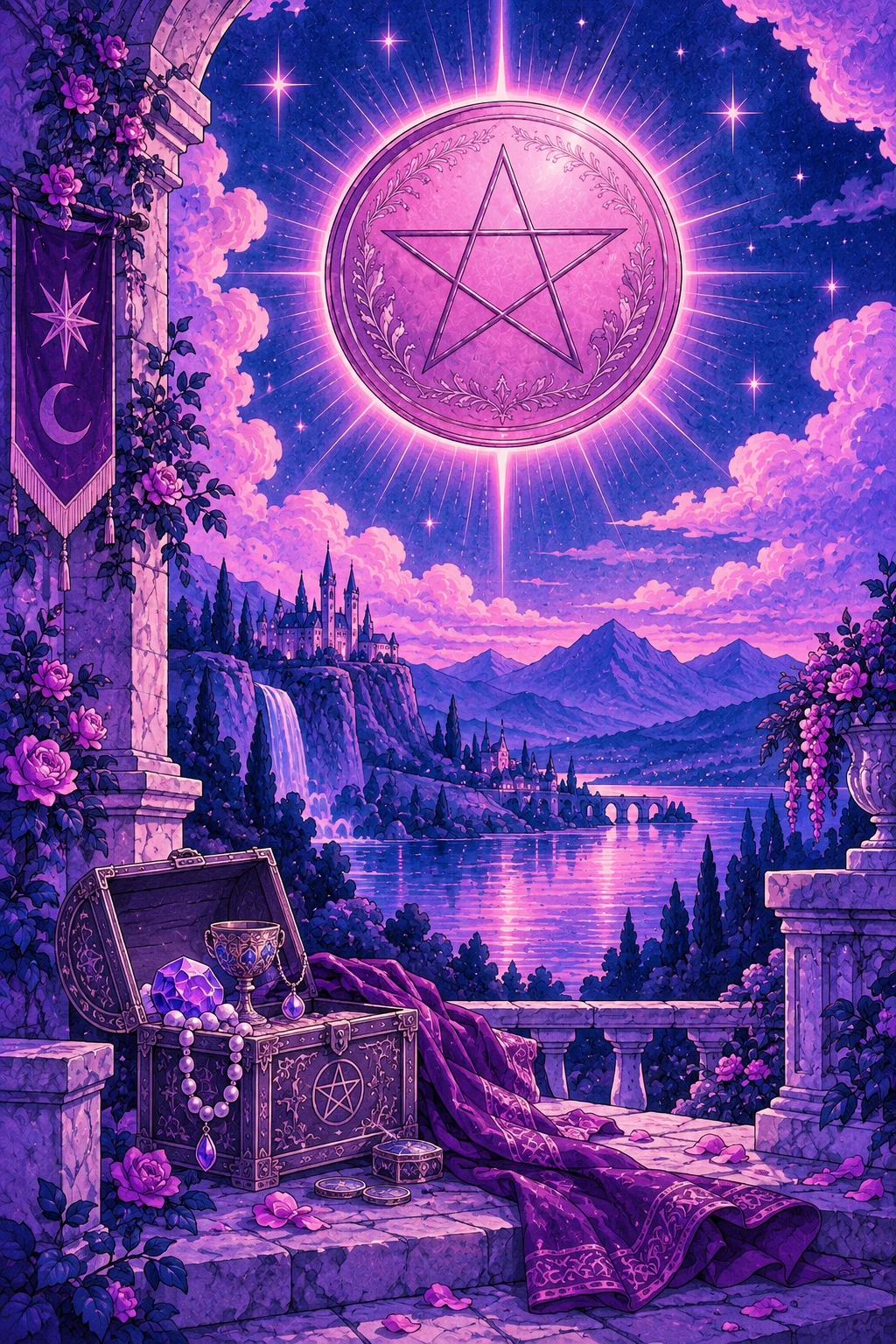 Ace of Pentacles — original Sonam Zangmo Tarot illustration