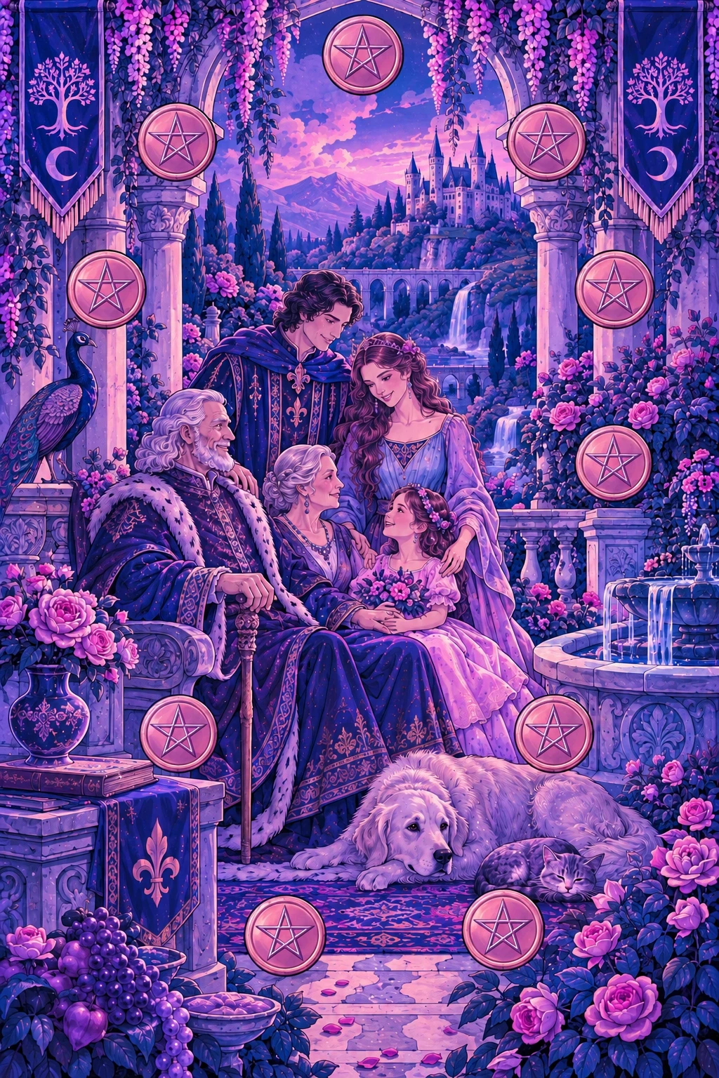 Ten of Pentacles — original Sonam Zangmo Tarot illustration