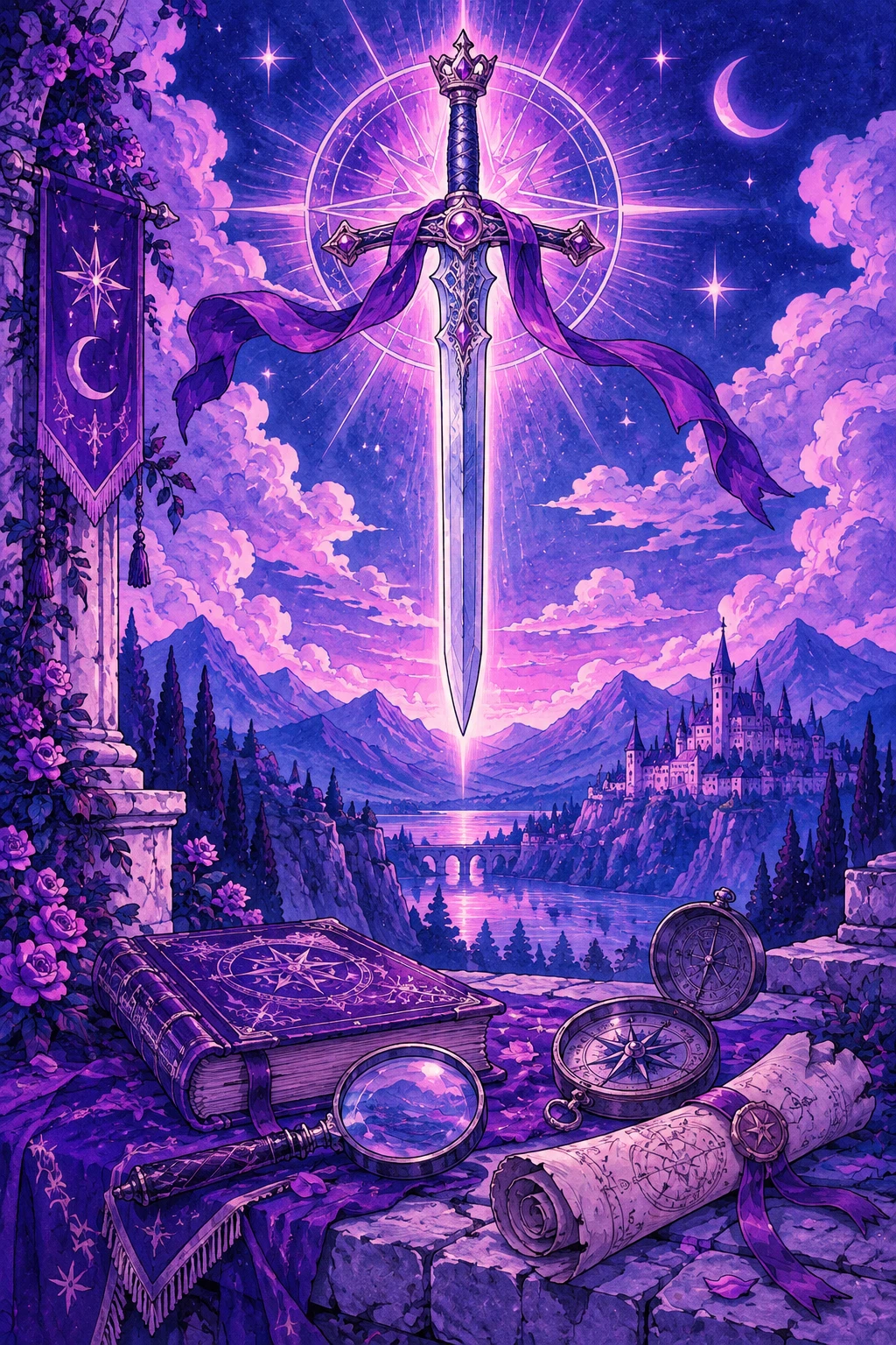Ace of Swords — original Sonam Zangmo Tarot illustration