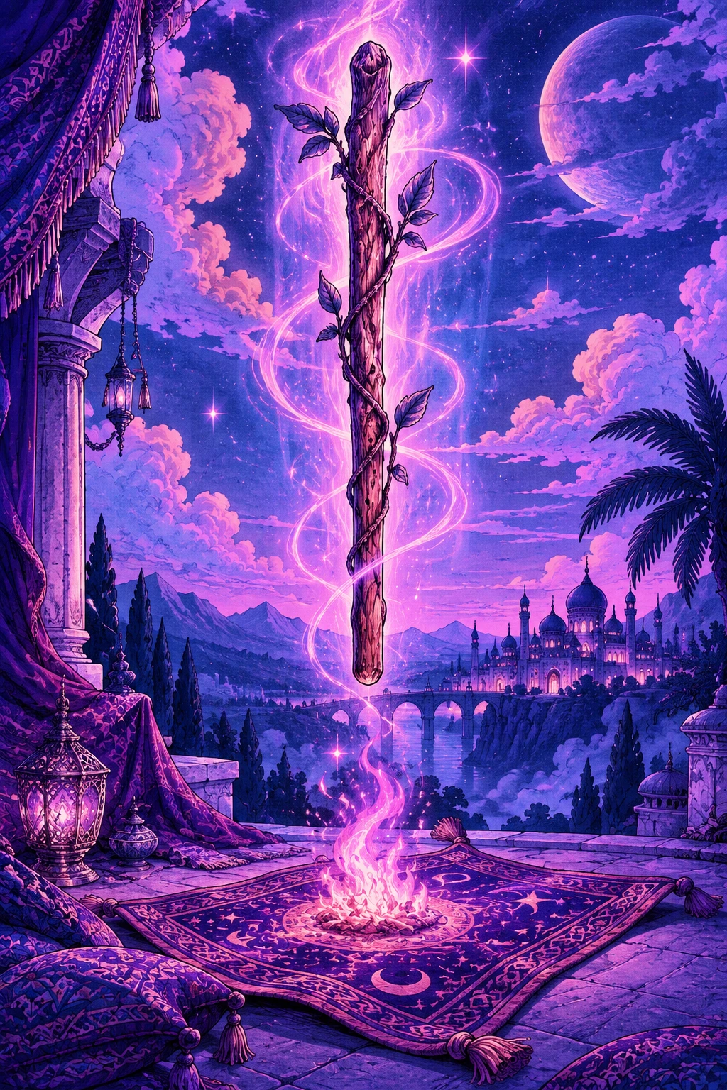 Ace of Wands — original Sonam Zangmo Tarot illustration
