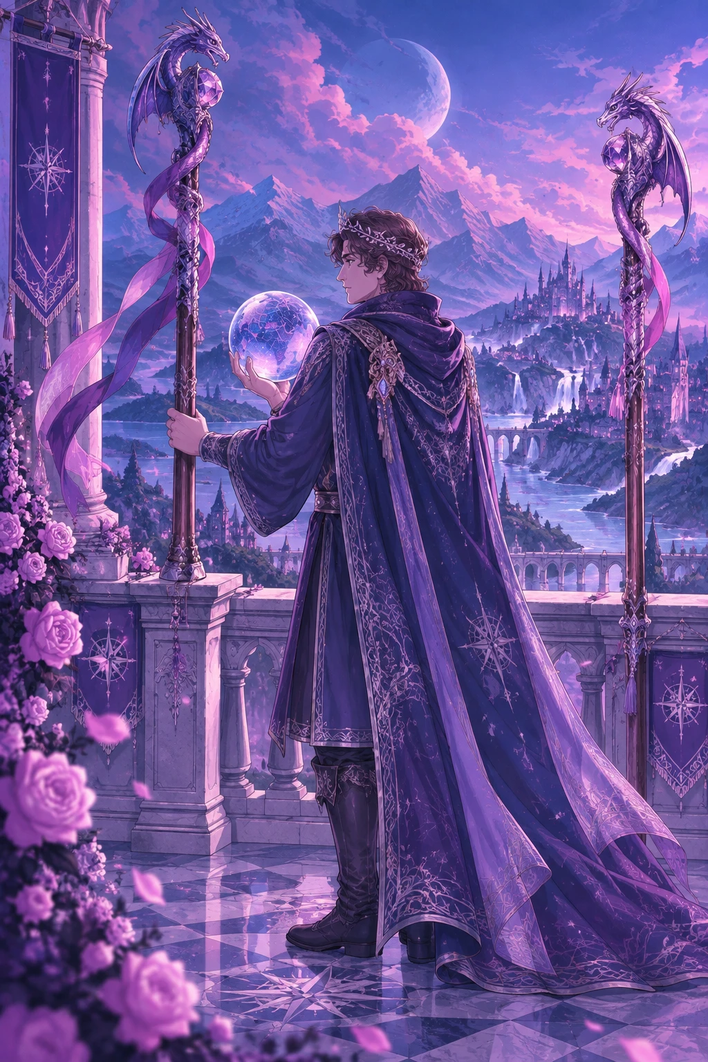 Two of Wands — original Sonam Zangmo Tarot illustration