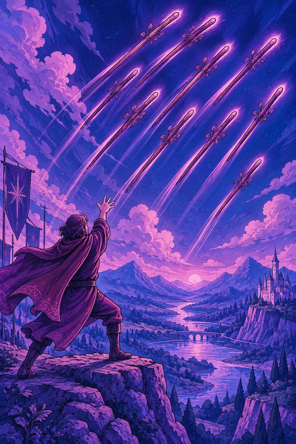 Eight of Wands — original Sonam Zangmo Tarot illustration