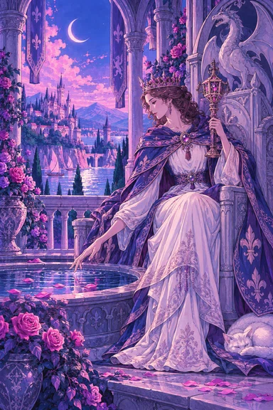 Queen of Cups — Sonam Zangmo Tarot illustration