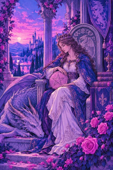 Queen of Pentacles — Sonam Zangmo Tarot illustration