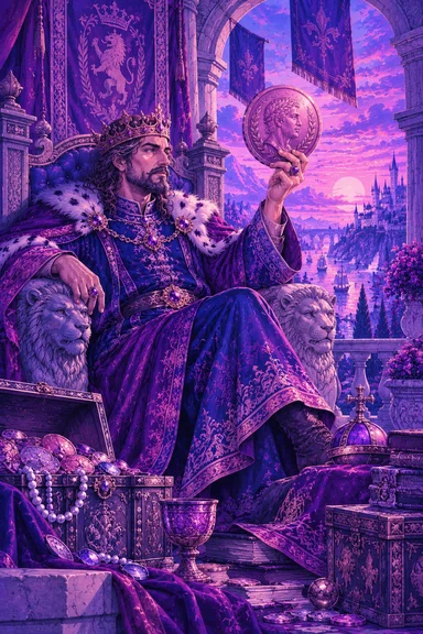 King of Pentacles — Sonam Zangmo Tarot illustration