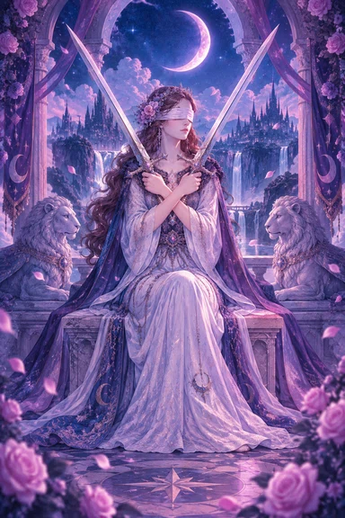 Two of Swords — Sonam Zangmo Tarot illustration