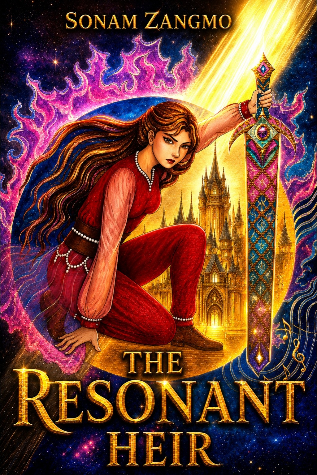 Cover of The Resonant Heir, a YA Crossover Fantasy by Sonam Zangmo